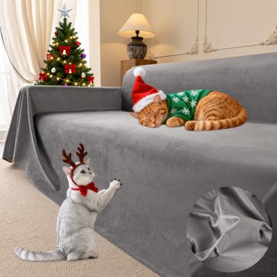 Cat Scratch Furniture Protector - Ultra Soft, Waterproof Sofa Cover to Keep Cats Off, Pet-Friendly Couch Protectors for Love Seat, Anti-Slip Couch Cover for Pets and Kids Grey